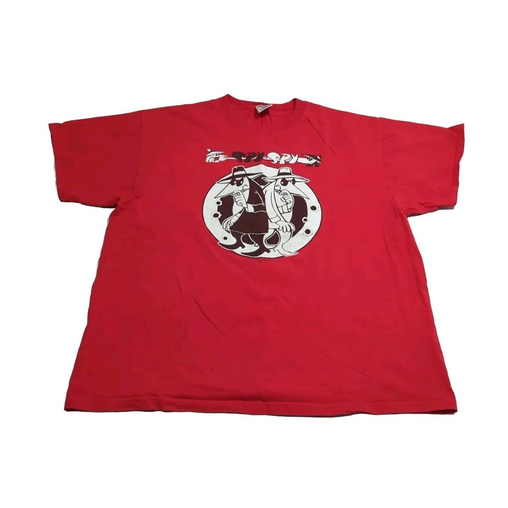 Spy Vs Spy Mad Magazine T Shirt Red Men's XL Vintage